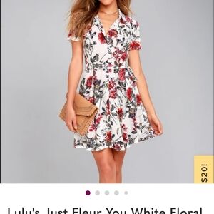 Lulu's Red and Black Floral Mini Dress